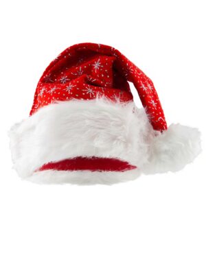 Kostümzubehör Weihnachtsmütze Samt mit Glitzer rot one size