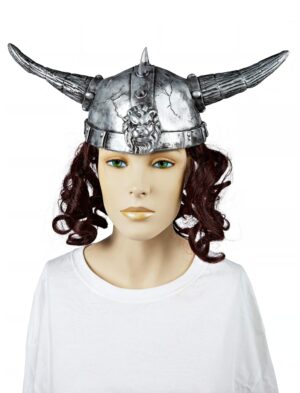 Kostümzubehör Wikingerhelm Latex silber