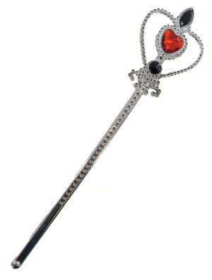 Kostümzubehör Zauberstab mit Herz 32 cm rot/silber