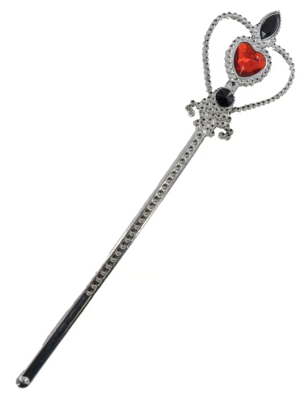 Kostümzubehör Zauberstab mit Herz 32 cm rot/silber
