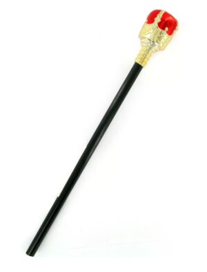 Kostümzubehör Zepter schwarz mit rot/gold 42cm