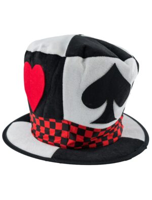 Kostümzubehör Zylinder Poker Herren schwarz/weiß/rot one size
