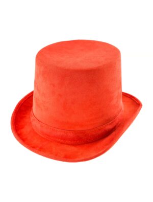 Kostümzubehör Zylinder Samt terracotta one size