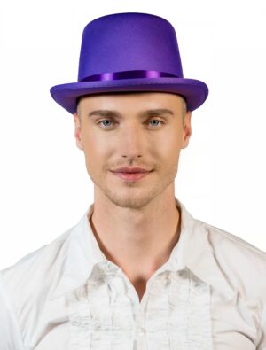 Kostümzubehör Zylinder Satin Unifarben Herren lila 57