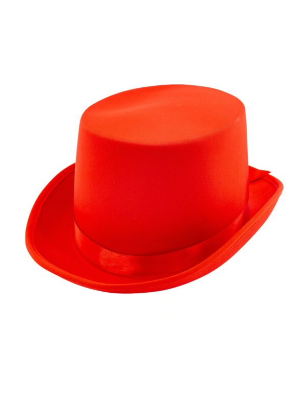 Kostümzubehör Zylinder Satin Unifarben Herren rot 59