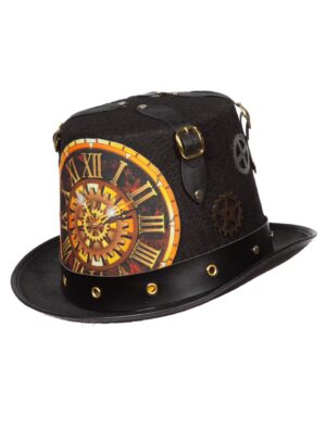 Kostümzubehör Zylinder Steampunk Uhr Farbe: schwarz