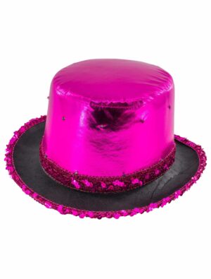 Kostümzubehör Zylinder blinkend pink one size