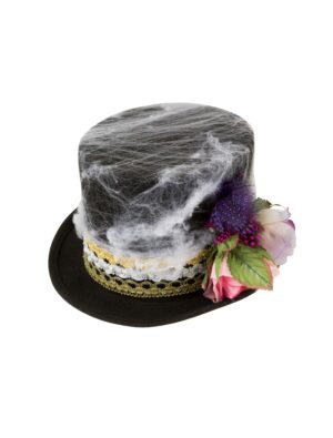 Kostümzubehör Zylinder mit Halloween-Deko Herren schwarz 59