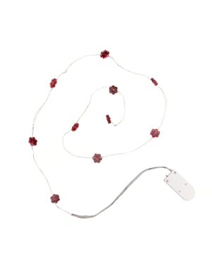 LED Lichterkette Blumen 1m rot