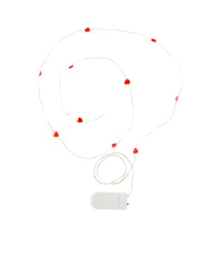 LED Lichterkette Herz rot 1m