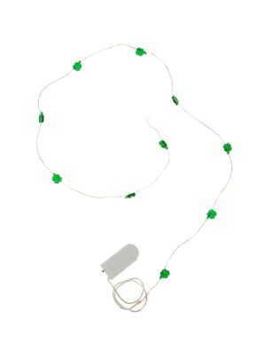 LED Lichterkette Kleeblatt grün 1m