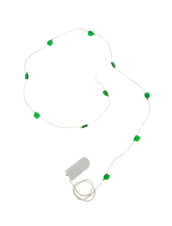 LED Lichterkette Kleeblatt grün 1m
