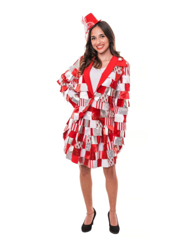 Lappenfrack de luxe Damen rot/weiß 36