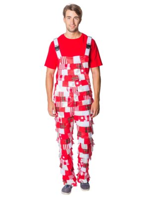 Latzhose Lappen rot/weiß 62
