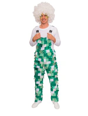 Latzhose Lappen weiß/grün 58