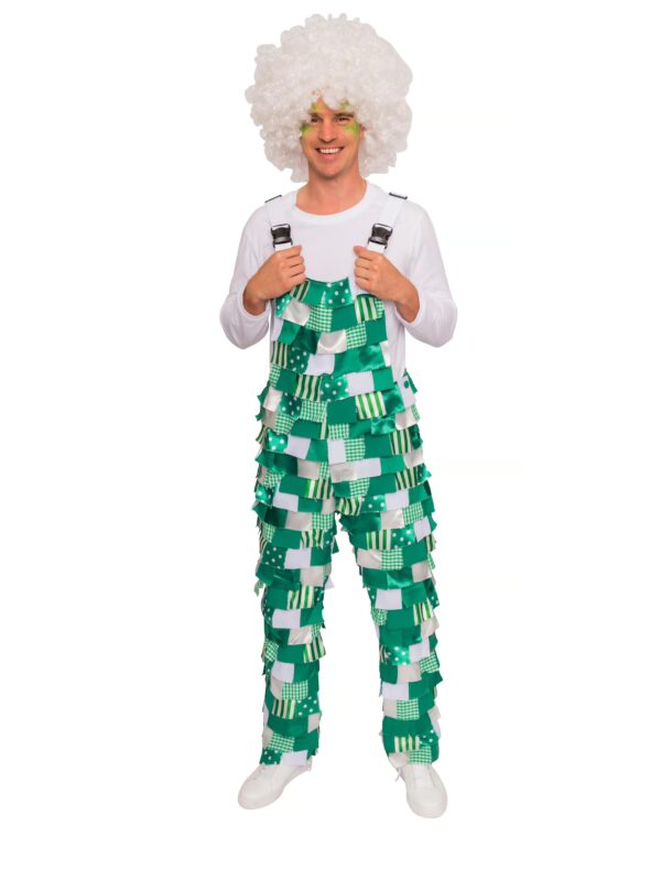 Latzhose Lappen weiß/grün 58
