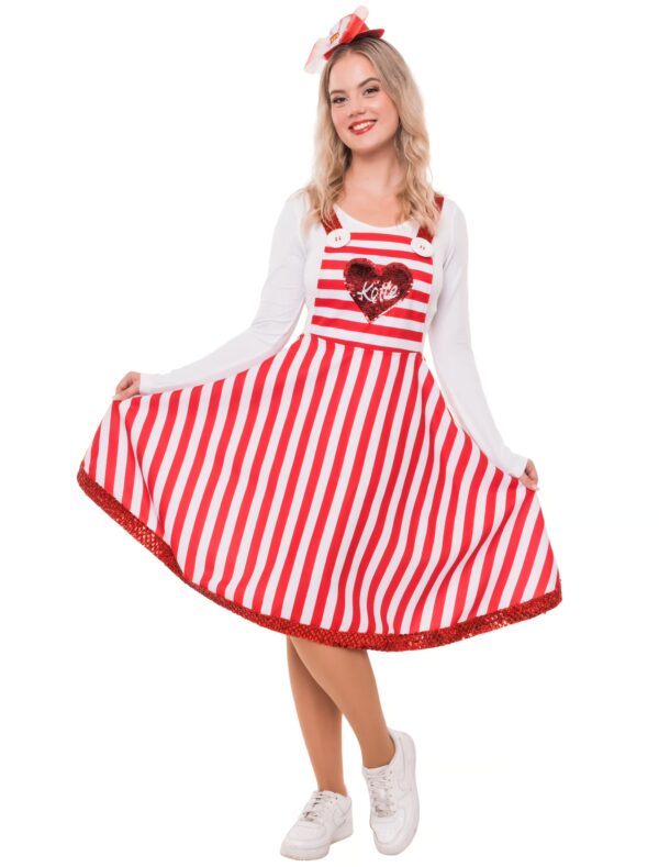 Latzkleid mit Herz Kölle Gestreift Damen rot/weiß S/M
