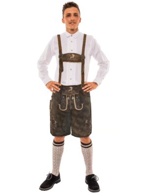 Lederhose Adalbert kurz Herren braun XL