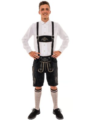 Lederhose Seppl Herren schwarz 2XL