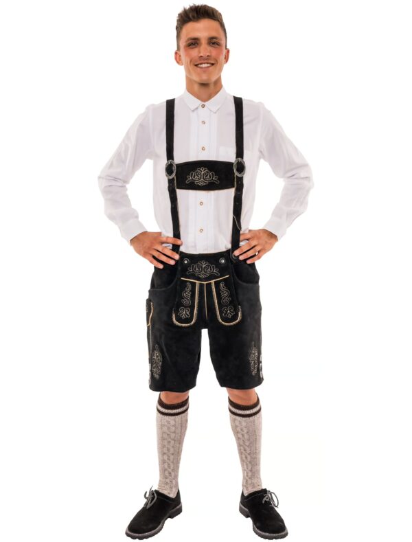 Lederhose Seppl Herren schwarz 2XL