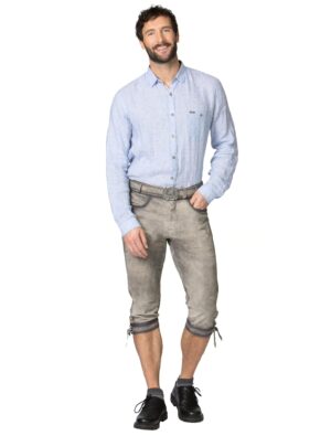 Lederhose Siegbert Herren grau 44
