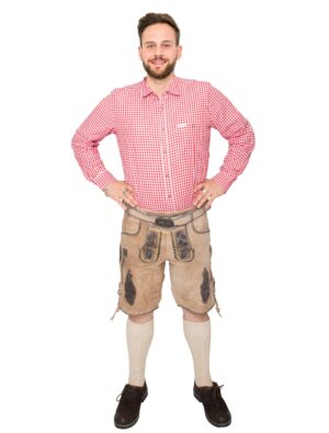 Lederhose kurz Hirsch Herren braun S