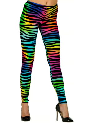 Leggings 80er Tigerprint Damen bunt S/M Farbe: bunt