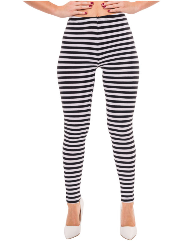 Leggings Damen schwarz/weiß S/M