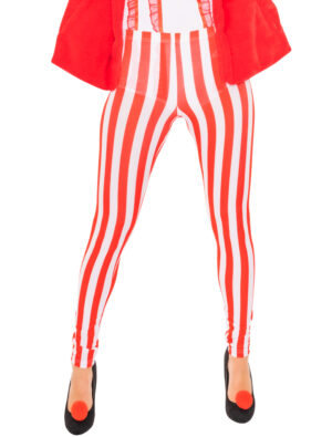 Leggings gestreift Damen rot/weiß 2XL/3XL