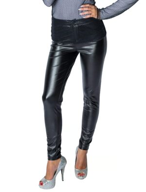 Leggings glänzend Damen schwarz L/XL
