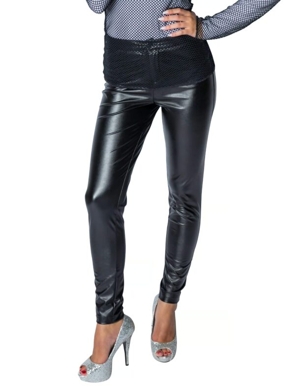 Leggings glänzend Damen schwarz L/XL