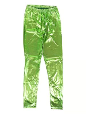 Leggings metallic grün S-M