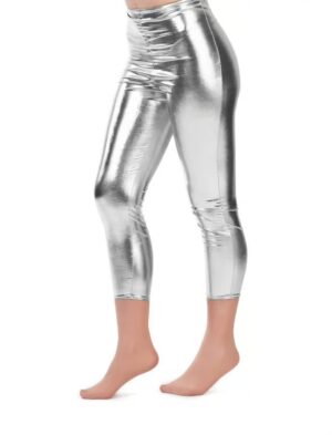 Leggings metallic silber L/XL