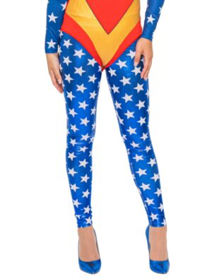 Leggings mit Sternen Damen blau/silber L/XL