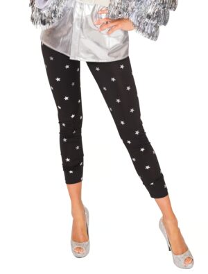 Leggings mit silbernen Sternen schwarz/silber L/XL