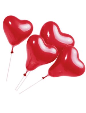 Luftballons Herz 5 Stück Farbe: rot