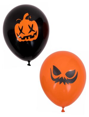 Luftballons Kürbis 25 Stk. schwarz/orange