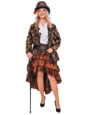 Mantel Barock Damen schwarz/gold S/M