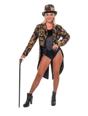 Mantel Barock Herren schwarz/gold S/M