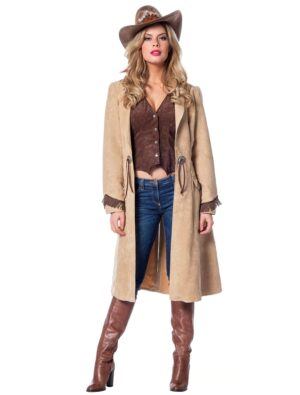 Mantel Cowgirl mit Weste braun 34