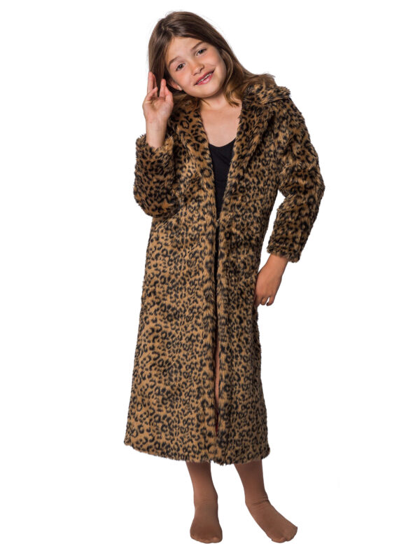Mantel Kinder Leopardenmuster schwarz/braun 140-152