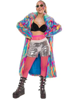 Mantel Kunstpelz bunt S/M Farbe: bunt