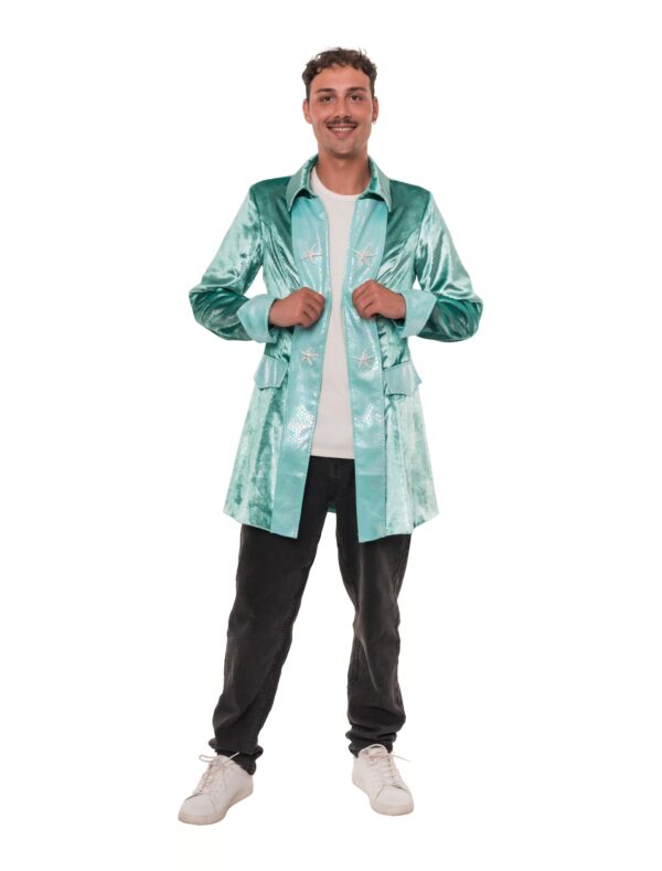 Mantel mit Seesternen Herren türkis S/M