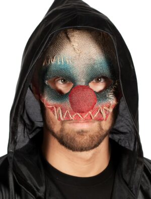 Maske Clown Sackleinen Farbe: bunt