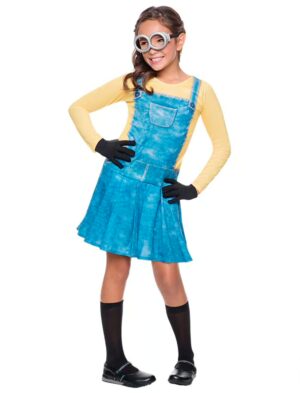 Minion Mädchen 4-tlg. Mädchen blau/gelb L