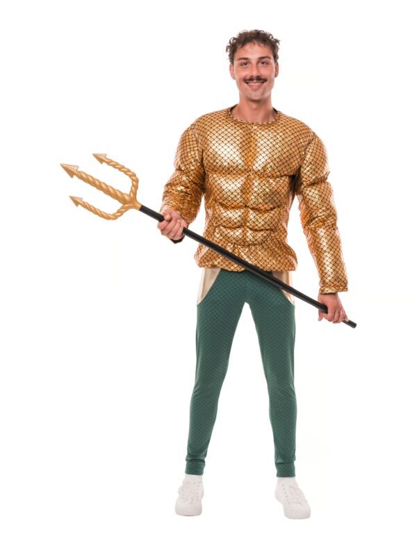 Muskelshirt Fischmuster Metallic Herren gold one size