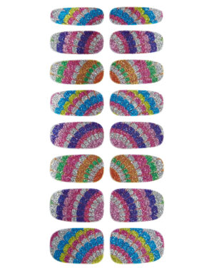 Nagelsticker Regenbogen Schminke für Karneval & Fasching Farbe: mehrfarbig