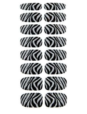 Nagelsticker Zebra Schminke für Karneval & Fasching Farbe: weiß/schwarz