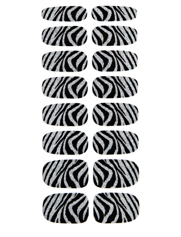 Nagelsticker Zebra Schminke für Karneval & Fasching Farbe: weiß/schwarz