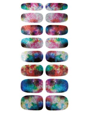 Nagelsticker bunt Schminke für Karneval & Fasching Farbe: mehrfarbig
